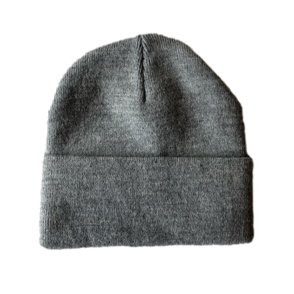 Knit Cuffed Beanie Hat OS Heather Gray - Picture 2 of 4